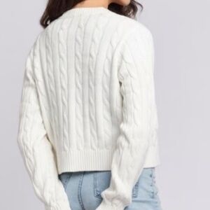 Sunday Best Peggy Cable Knit Sweater in White